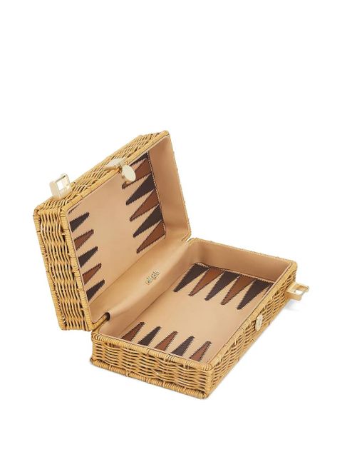 Cult Gaia Backgammon interwoven clutch bag - Neutrals