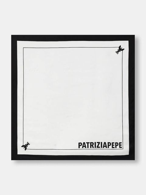 Patrizia Pepe apaszka jedwabna damski kolor biały wzorzysta 8F0081 A4X1 - zdjęcie produktu nr 1