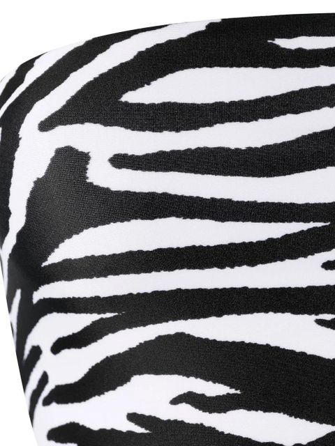 The Attico zebra-print asymmetric bikini - Black