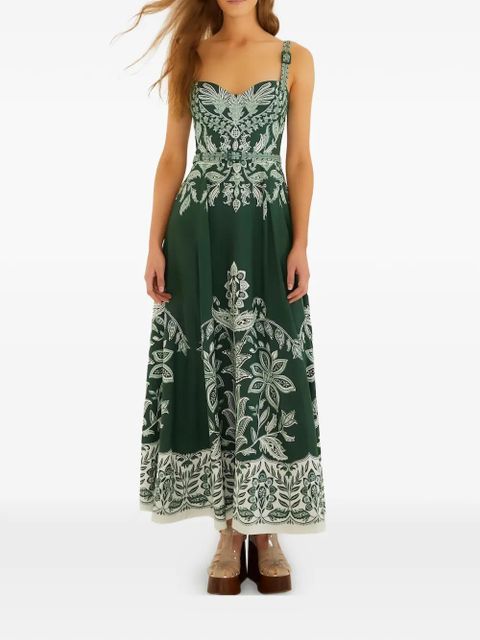 FARM Rio Miranda Buckles floral belted midi dress - Green - zdjęcie produktu nr 1