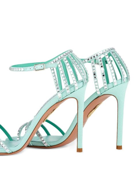 Aquazzura Sensation Crystal heeled sandals - Blue