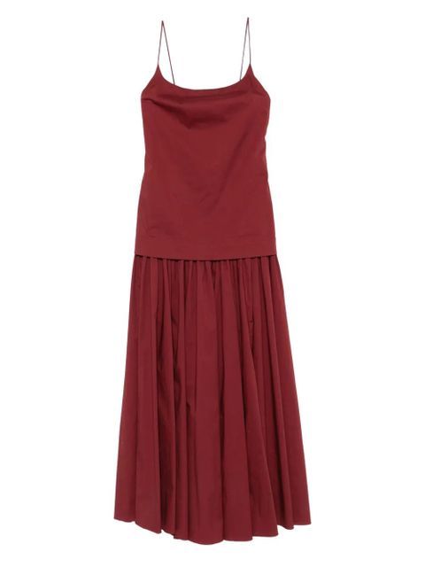 STAUD pleated spaghetti-strap maxi dress - Red - zdjęcie produktu nr 1