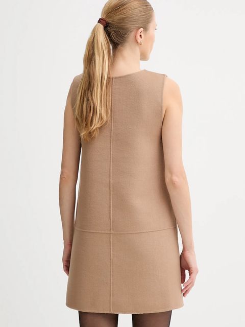 Calvin Klein sukienka z dodatkiem wełny kolor beżowy mini rozkloszowana LV044D017G - zdjęcie produktu nr 2