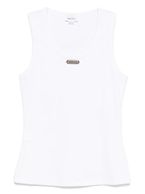 Alexander McQueen logo-plaque tank top - White - zdjęcie produktu nr 1