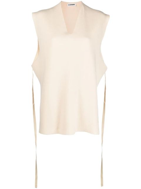 Jil Sander wool V-neck vest - Neutrals - zdjęcie produktu nr 1