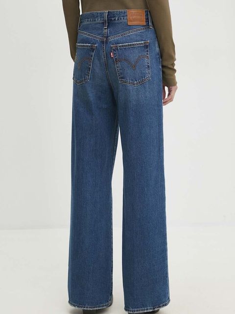 Levi's jeansy RIBCAGE WIDE LEG damskie kolor niebieski