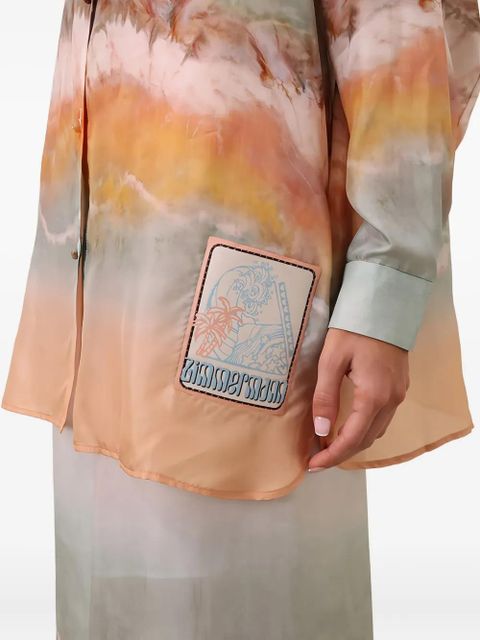 ZIMMERMANN ZIM DAYLIGHT RELAXED SHIRT TIE DYE - Neutrals