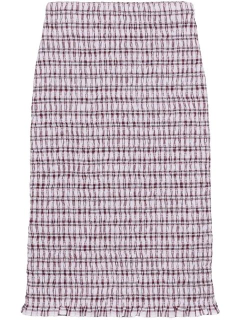 Prada checked cotton midi skirt - Pink - zdjęcie produktu nr 1