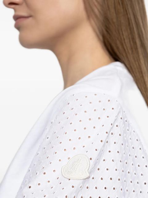 Moncler eyelet-detail T-shirt - White