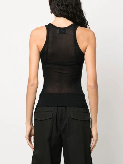 Coperni semi-sheer racerback top - Black