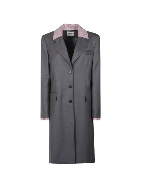 Miu Miu embroidered coat - Grey - zdjęcie produktu nr 1