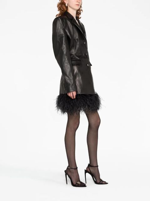 Magda Butrym single-breasted leather jacket - Black