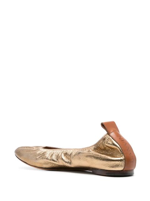 Lanvin metallic leather ballerina shoes - Silver