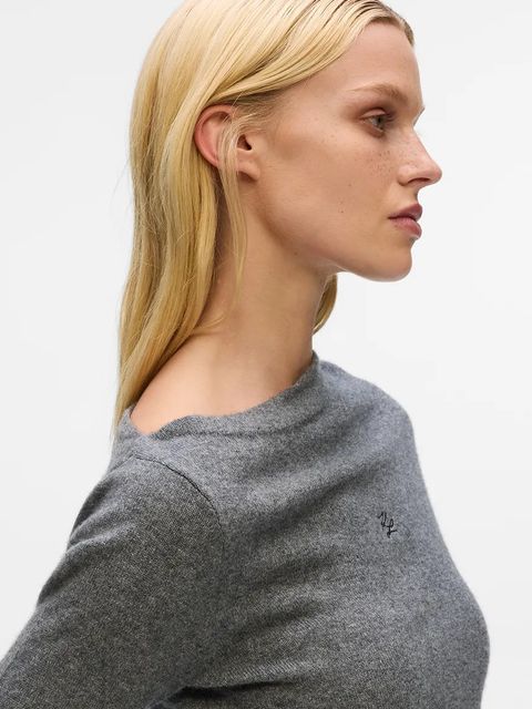 Karl Lagerfeld sweter kaszmirowy damskie kolor szary lekki A4W18042 - zdjęcie produktu nr 2