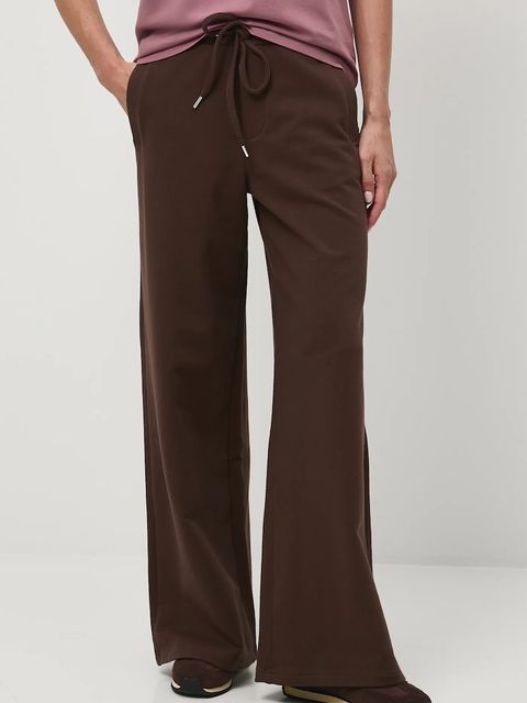 Medicine spodnie dresowe damskie kolor brązowy szerokie medium waist - zdjęcie produktu nr 2