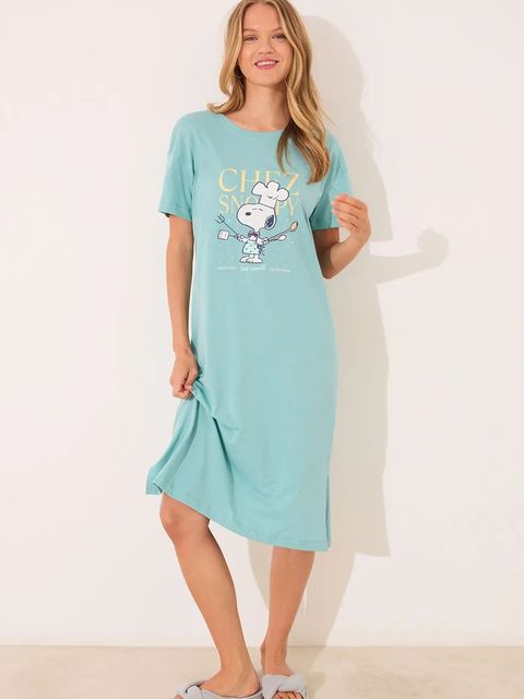 women'secret piżama bawełniana damska kolor turkusowy bawełniana 4442106 - zdjęcie produktu nr 2