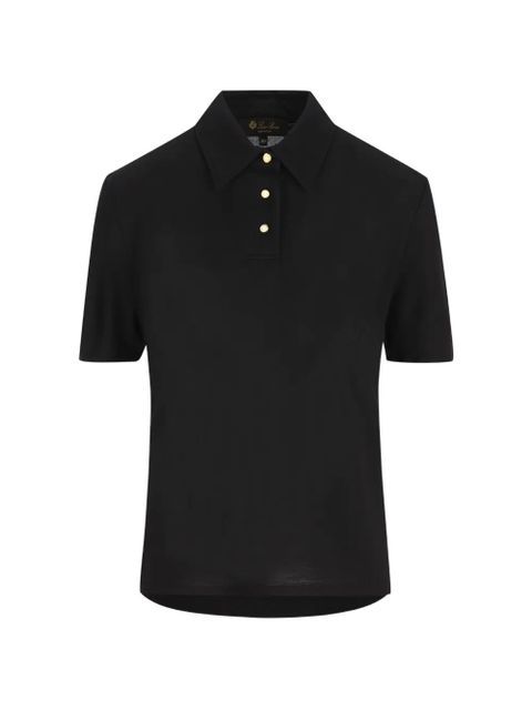 Loro Piana buttoned polo top - Black - zdjęcie produktu nr 1