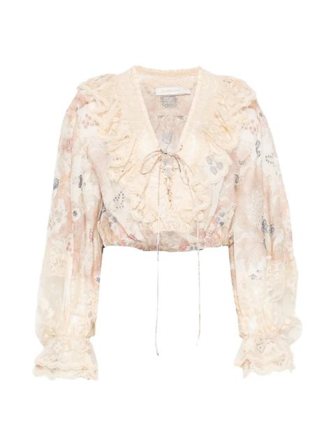 ZIMMERMANN Rebellion ruffled blouse - Neutrals - zdjęcie produktu nr 1