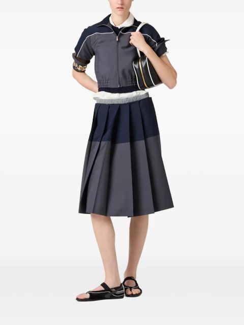 Miu Miu logo-intarsia T-shirt - Blue