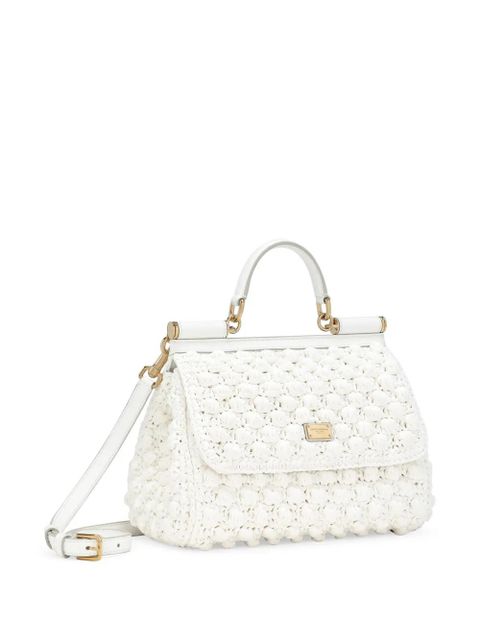 Dolce & Gabbana large Sicily interwoven tote bag - White