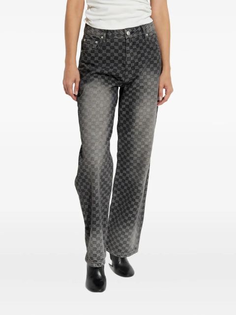 MISBHV monogram-check jeans - Black