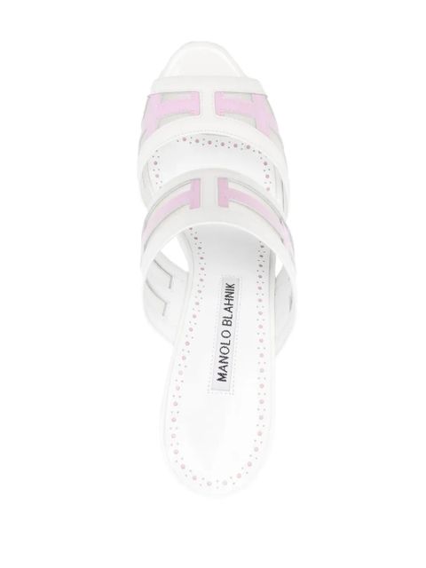 Manolo Blahnik 90mm Avespamu peep-toe sandals - White