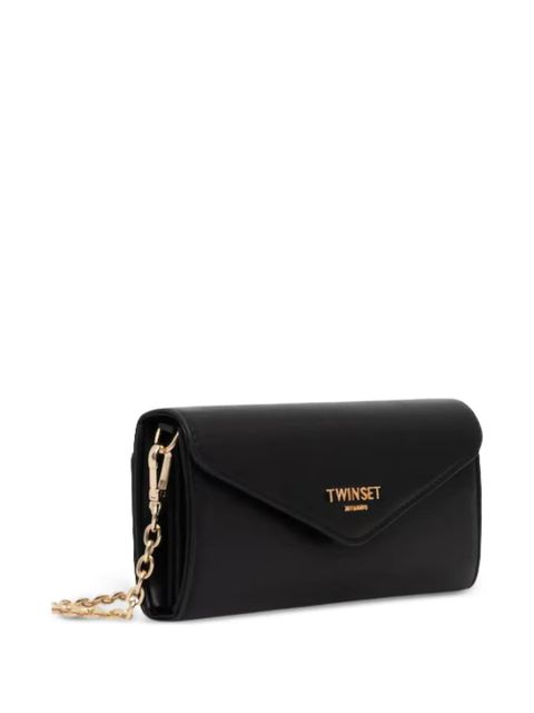 TWINSET logo-detail flap wallet - Black