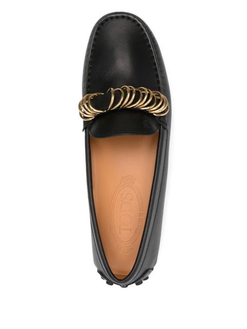 Tod's ring-embellished loafers - Black