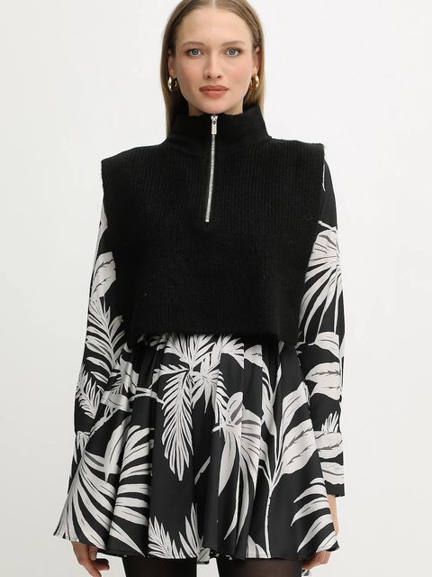 Morgan kamizelka damski kolor czarny z półgolfem 5COLA - zdjęcie produktu nr 1