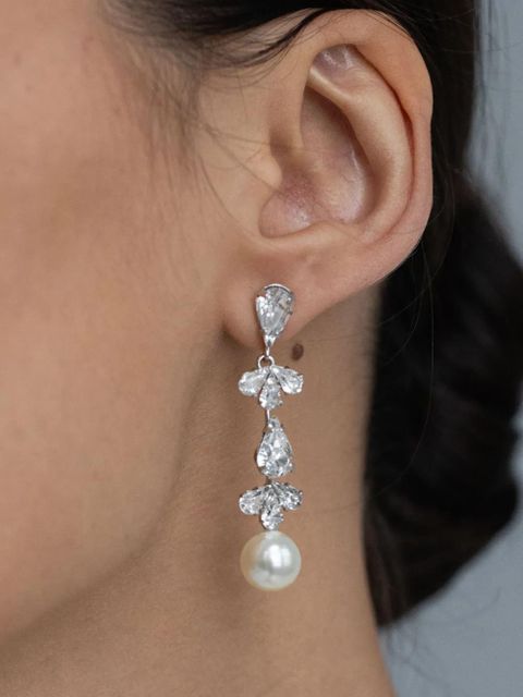 Jennifer Behr Betta crystal earrings - Silver