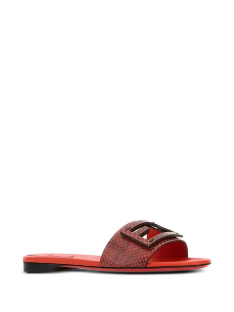 FENDI Baguette leather sandals - Red - zdjęcie produktu nr 2