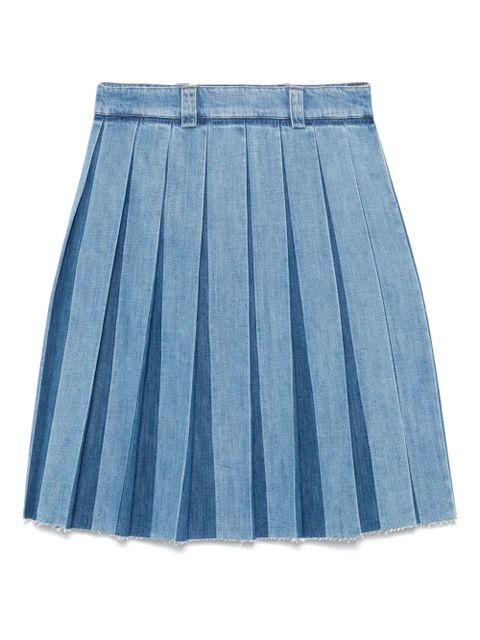 Miu Miu pleated denim skirt - Blue - zdjęcie produktu nr 1
