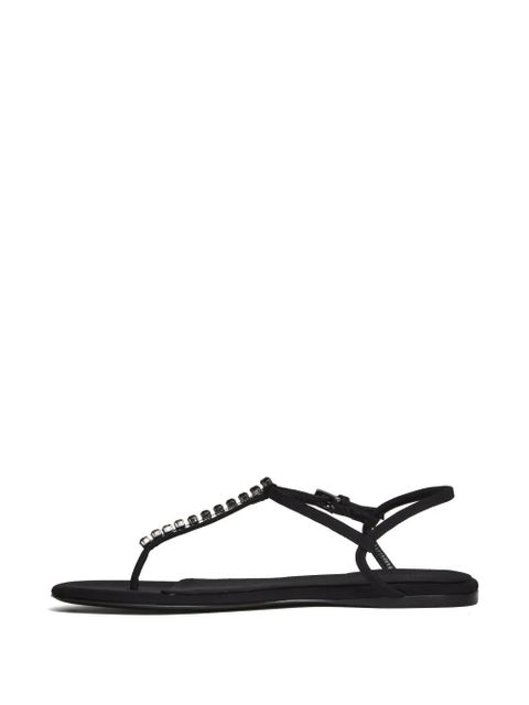 Paris Texas Montecarlo crystal-embellished flat sandal - Black