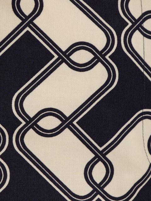 Moncler abstract-print cotton shorts - Blue