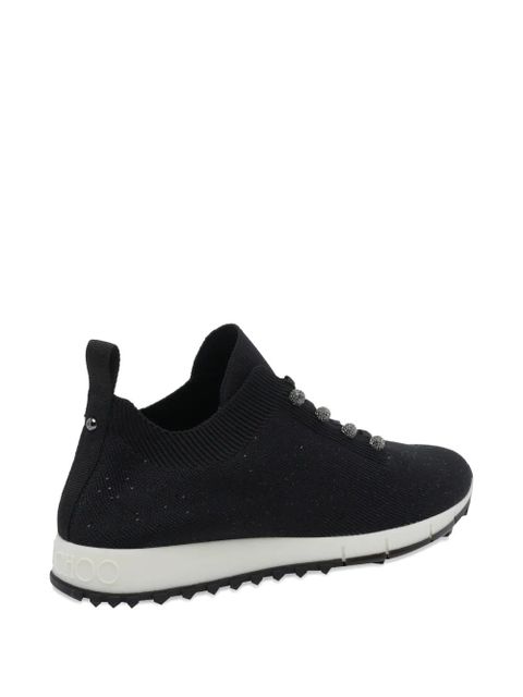 Jimmy Choo Veles elasticized round-toe sneakers - Black