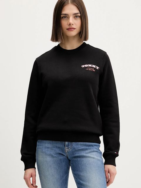 Tommy Jeans bluza bawełniana damska kolor czarny z nadrukiem DW0DW22517 - zdjęcie produktu nr 2
