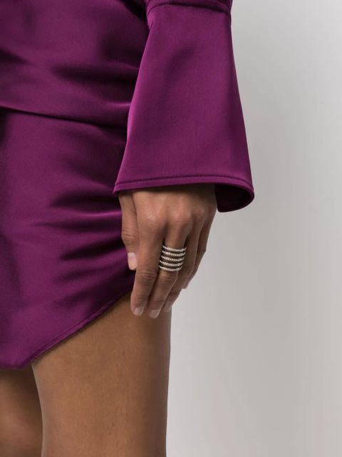 Amina Muaddi crystal-embellished ring - Silver - zdjęcie produktu nr 2