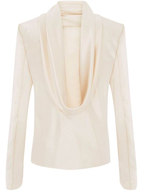 Saint Laurent cowl-back silk blouse - White