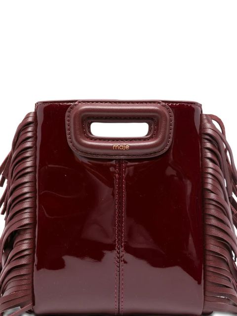 Maje mini fringe-edged cross body bag - Red