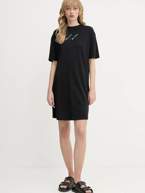 Armani Exchange sukienka bawełniana kolor czarny mini prosta XW000378 AF10354 - zdjęcie produktu nr 2