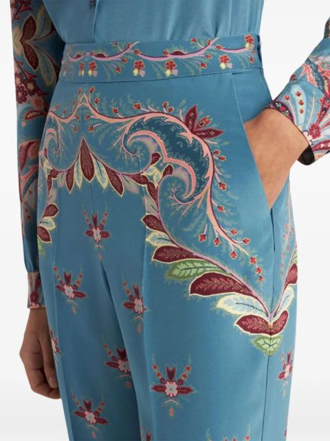 ETRO floral paisley trousers - Blue