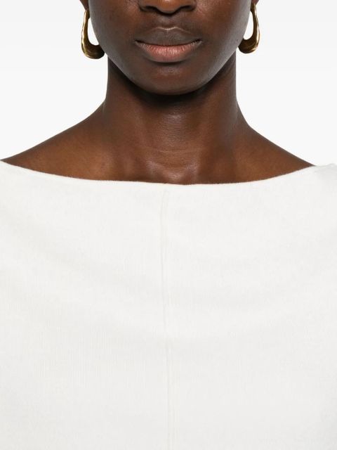 Aya Muse off-shoulder knitted top - White