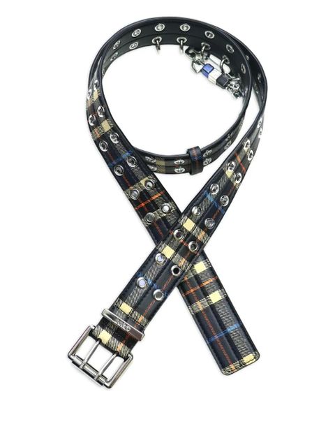 GANNI double-eyelet check belt - Black - zdjęcie produktu nr 1