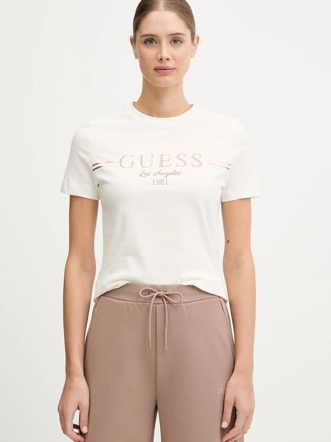 Guess t-shirt bawełniany BIBIA damski kolor biały V5BI15 KA260 - zdjęcie produktu nr 1