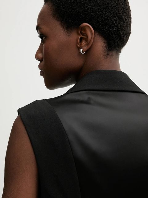 AllSaints kamizelka ASTRA kolor czarny jednorzędowa W043QD - zdjęcie produktu nr 2