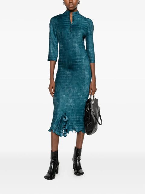FENDI button ruffled midi dress - Blue