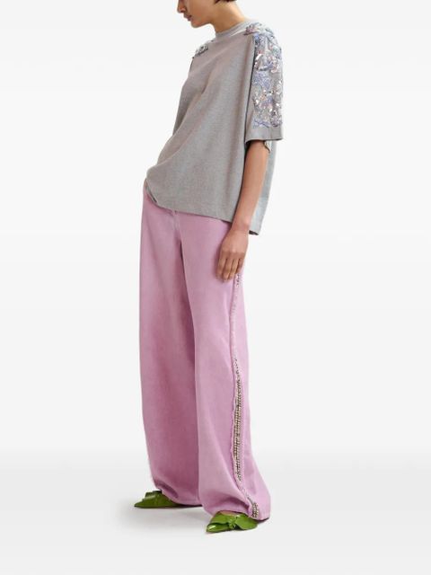 Essentiel Antwerp sequin-embellished bead-embellished T-shirt - Grey - zdjęcie produktu nr 2