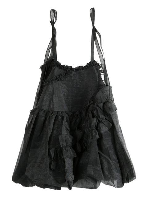 Cecilie Bahnsen Cristina ruffled tie-strap mini dress - Black