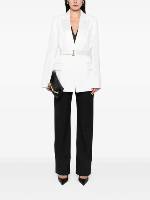 Victoria Beckham belted lapel blazer - White - zdjęcie produktu nr 2