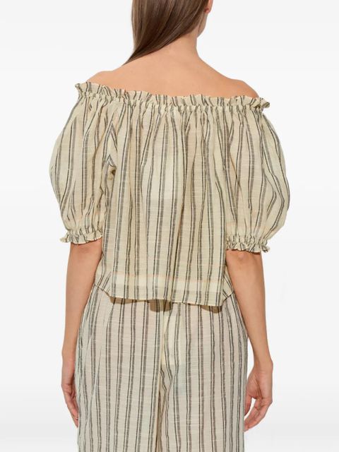 Ulla Johnson Paros ruffled striped top - Neutrals